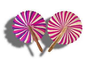 Éventails circulaires décoratifs, éventails en bambou et en tissu tissés à la main pour cadeaux de fête avec logo personnalisé - Product Image 2