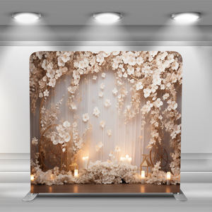 8x8 ウェディング新婚祝いカスタム枕カバー背景幕 アルミフレームテンションファブリック両面フォトブーススタンドバナー - Product Image 1