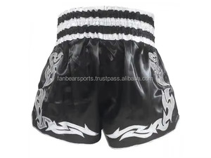 Shorts de Muay Thai imprimés de haute qualité, shorts de Muay Thai de couleur unie à vendre, fabriqués au Pakistan, service OEM, conception ODM - Product Image 2