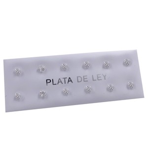 3mm Round Cubic Zirconia Stud <b>Earrings</b> Set of 6 Pairs 925 Sterling Silver <b>Post</b> Hypoallergenic Jewelry - Product Image 1