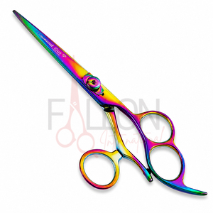Ciseaux de coiffure professionnels Rainbow en acier inoxydable, ciseaux de barbier ergonomiques, logo personnalisé, ciseaux de coiffure - Product Image 1