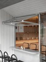 Ventana Plegable de Aluminio, Ventanas de Vidrio Plegables Verticales Americanas, Ventana Plegable con Rejilla Enrollable para Bares, Cafeterías