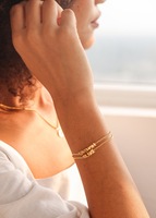 Bracelet minimaliste personnalisé en argent sterling 925 plaqué or 18 carats, fait main, cadeau de fête pour femmes
