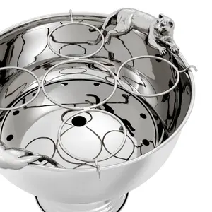 Seau à glace industriel en acier fait main, moderne, pour fêtes, avec poignées dorées, luxe, avec couvercle et pinces, Zahid exports - Product Image 3