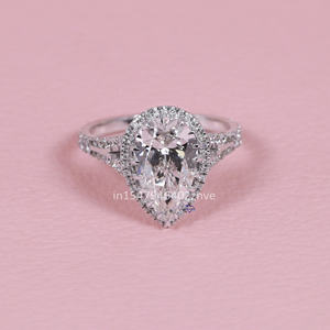 Élégante bague de mariage en or blanc 14 carats avec une superbe clarté VVS Moissanite Diamonds Direct Factory Wholesale Jewelry - Product Image 2