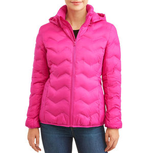 Veste matelassée à capuche zippée pour femme, hiver, respirante, rembourrage en polyester, service OEM, vente en gros - Product Image 1