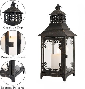 Vintage decorativo Metal vela linterna boda Festival vacaciones fiesta decoración del hogar - Product Image 3
