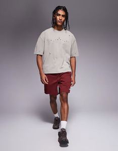 Vintage Heavyweight Distressed Boxy T-shirt for Men Custom DTG Printed 100% Cotton Acid Wash Loose Fit Drop shoulder Men T-Shirt - Product Image 2