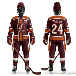 Uniforme de Hockey sobre Hielo para Mujer, 260 GSM, Secado Rápido, Poliéster Interlock, Paneles con Rayas Blancas y Verde Azulado, Logotipo Personalizado por Transferencia de Calor - Product Image 2