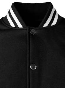 Vente en gros de veste universitaire de baseball de rue haute pour hommes personnalisée hiver corps en laine manches en cuir col montant toile personnalisable - Product Image 6