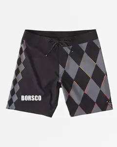 High Quality Shorts For Men Black Diamond Check Shorts Board Short Custom Sublimation Board Shorts Men