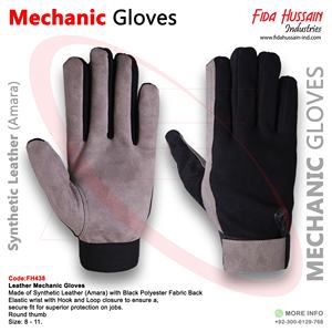 Guantes de trabajo manual para hombres de alta calidad Guantes de cuero sintético de Pakistán mecánico para uso diario - Product Image 6