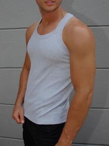 เสื้อยืดแขนกุดทรงหลวมสำหรับผู้ชายเสื้อกล้ามเล่นกีฬาผ้าฝ้ายสำหรับออกกำลังกายฤดูร้อนออกแบบโลโก้ได้ตามต้องการ - Product Image 5