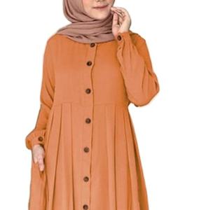 Ropa islámica a granel para mujer 2023 caftán Abaya estilo turco vestido musulmán personalizado Abaya verde teñido Cierre de botón personalizado - Product Image 5