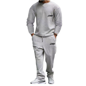 Conjunto Deportivo de Algodón Negro para Hombre, Sudadera con Cuello Redondo y Pantalones con Logotipo y Bolsillos Laterales, Marca Privada Trackstar OEM - Product Image 3
