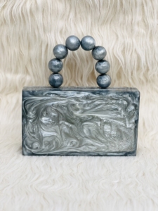 Eventide Elegance Stylish Resin Clutch for Weddings Parties Lady's Purse with Glamorous <b>Pearl</b> Handle for Evening Dress-Up - Product Image 3