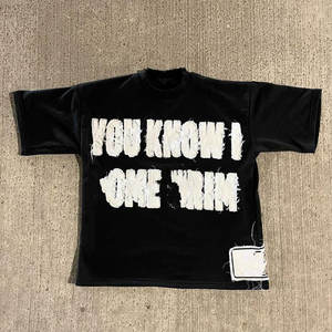 2025 lourd Vintage lavage à l'acide t-shirt hommes en gros blanc Streetwear t-shirts personnalisé en détresse hommes T-Shirts - Product Image 1