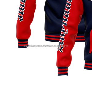 Concept créatif Veste universitaire personnalisée en laine et cuir Marque unique avec broderie sur le devant Col montant Logo Modèle MCACVJ-205 - Product Image 5