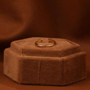 Tiny Round Cut Lab Grown Diamond Luxury <b>Open</b> <b>Ring</b> Personalized R Letter CVD Diamond <b>Ring</b> in 18KT Gold <b>Ring</b> - Product Image 3