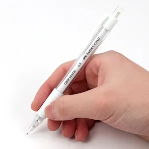 Faber Castell 133801 0.5mm basın ücretsiz otomatik mekanik kalem beyaz renk yazma aracı okul kırtasiye dolum ile