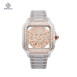 นาฬิกาโครงกระดูกสแตนเลสสุดหรูพร้อมเพชรโมอิสเคลื่อนไหวแบบแอนะล็อกสำหรับธุรกิจ - Product Image 4