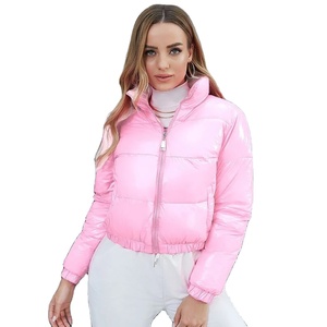 Ropa de invierno de moda personalizada, chaqueta para mujer, Abrigo acolchado, chaqueta acolchada recortada informal de invierno para niña y mujer - Product Image 1