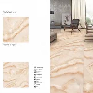 Diseño Rosa 600x600mm Azulejos de porcelana GVT brillante 60x60cm Suelo de mármol de oficina pulido Cerámica decorativa - Product Image 1