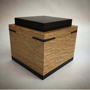 Luxury Solid Wood & Metal Cremation Urn Modern Black 8 Inch Leak-Proof Sustainable Adjustable Multifunction Decorative Handmade - Product Image 1