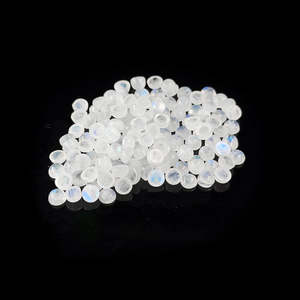 Pierre de lune blanche naturelle calibrée, cabochon rond de 5 mm et 6 mm, turquoise et opale, certifiée IGI - Product Image 1