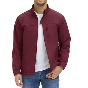 Veste de sport d'extérieur Softshell personnalisable pour homme Veste de sport antistatique et imperméable à col montant avec logo à l'avant pour homme - Product Image 1