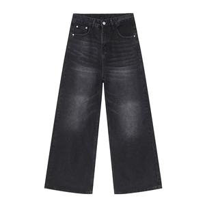 High Street Jeans High Quality Cotton Pencil Pants acid Wash <b>Denim</b> <b>Trousers</b> 100%cotton Distressed Mid pants - Product Image 2