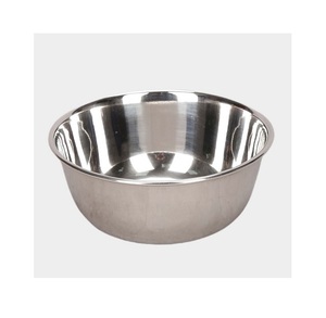 Cuenco redondo de acero inoxidable con acabado liso, ideal para servir frutas frescas, verduras y ensaladas verdes - Product Image 5