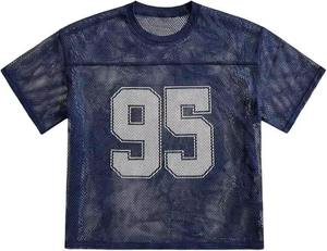 Camiseta de fútbol americano hecha a medida más vendida, secado rápido, 100% poliéster, recortada con mangas cortas para mujer - Product Image 5