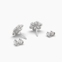 Boucles d'oreilles clous en moissanite taillée 0,42 ct pour femmes, en argent sterling 925 plaqué or, faites à la main, certifiées par un tiers, vente en gros