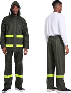 Ensemble de vêtements de travail PRO unisexe 3 pièces imperméable coupe-vent respirant veste de pluie pantalon - Léger écologique design décontracté à capuche - Product Image 2