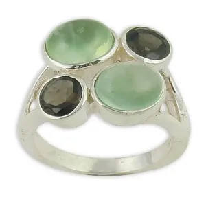 Bague Groupe Géométrique avec Pierres Naturelles de Labradorite Serties en Bezel, en Alliage, Style Bohème pour Femme, Bijou Tendance pour Usage Quotidien - Product Image 2