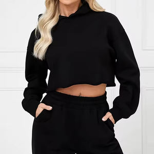 Sweats à capuche tricotés écologiques de haute qualité avec silhouette Streetwear respirante à l'épaule pour logo avant d'hiver - Product Image 3