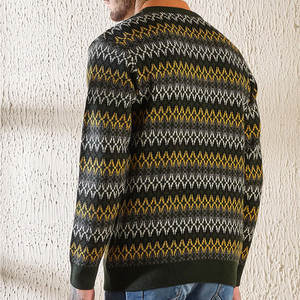 Meilleure vente en ligne de pulls pour hommes sur mesure Vente en gros de pulls pour hommes à col en V - Product Image 3