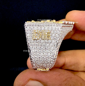 Anillo de Lujo STAR JEWELRY de Plata de Ley 925 con Moissanita y Diamantes Engastados en Baguette, Estilo Hip Hop Cristiano - Product Image 2