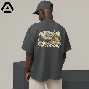 คุณภาพสูงสุดเสื้อยืดโอเวอร์ไซส์ผู้ชายเสื้อฮิปฮอปสตรีทเสื้อพิมพ์ลายเสื้อยืดทรงหลวมผ้าฝ้าย100% อุตสาหกรรมที่น่าตื่นตาตื่นใจ - Product Image 2