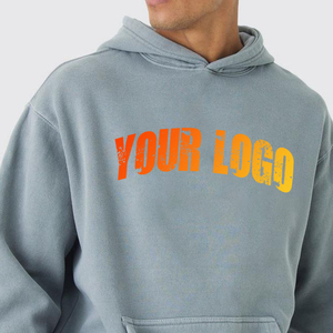 Men's 500Gsm High Quality 100% Polyester Eco-Friendly Customized Color Pullover Hoodie Regular Fit Custom Drop Shoulder - Product Image 2