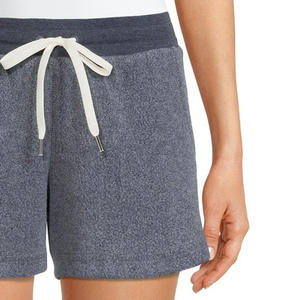 Shorts de survêtement en molleton taille haute pour femme, 100 % coton, couleur personnalisable, respirant, séchage rapide, écologique, pour entraînement en extérieur et jogging - Product Image 4