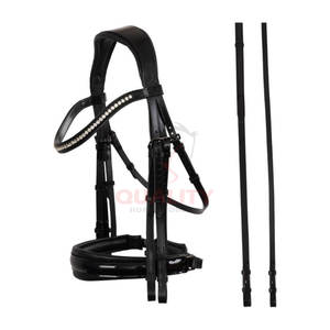 Ensemble de bride et de licol pour cheval avec selle anglaise rembourrée douce en cuir et quincaillerie résistante à la rouille pour une utilisation à long terme - Product Image 4