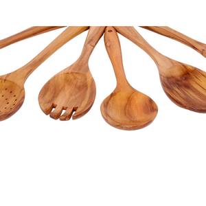 Ensemble de 5 ustensiles de cuisine polis-spatules et cuillères en bois d'acacia de qualité supérieure - Product Image 2