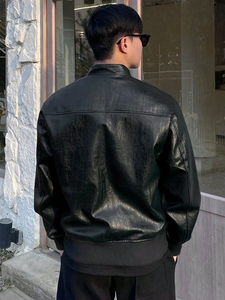 New Leather Hooded Slim Fit Men's Winter Jacket Plus Size Customized Front Logo Waterproof Windproof Jacket For Men' - Product Image 2