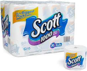 Scott 1000 Bathroom <b>Tissue</b> 36 Pack Jumbo Roll Disposable Strong Antibacterial Soft <b>Toilet</b> Paper Washable - Product Image 4