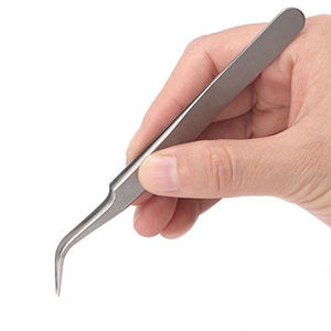 High Quality Anti-Static Stainless Steel Eyelash Extension Removal Tweezers Good Quality <b>Hair</b> Tools for Eyebrow Pointed Tip Type - Product Image 1
