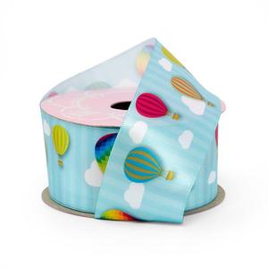 Luxury Floral Hot Air Balloons on Satin Polyester Ribbon for Wedding Birthday Halloween Christmas Gift Wrapping - Product Image 1