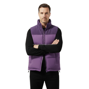 เสื้อกั๊กพัฟเฟอร์ผู้ชายแบบสองด้าน ป้องกันลม ไม่มีแขนเสื้อ แจ็คเก็ตฤดูหนาว ระบายอากาศได้ดี ปิดด้วยซิป รับผลิตตามแบบ (OEM) ขายส่ง - Product Image 2