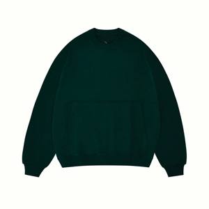 Sweat de luxe à col montant de haute qualité Sweat-shirt en coton biologique lourd Sweat-shirt à col rond surdimensionné vierge avec logo personnalisé - Product Image 1